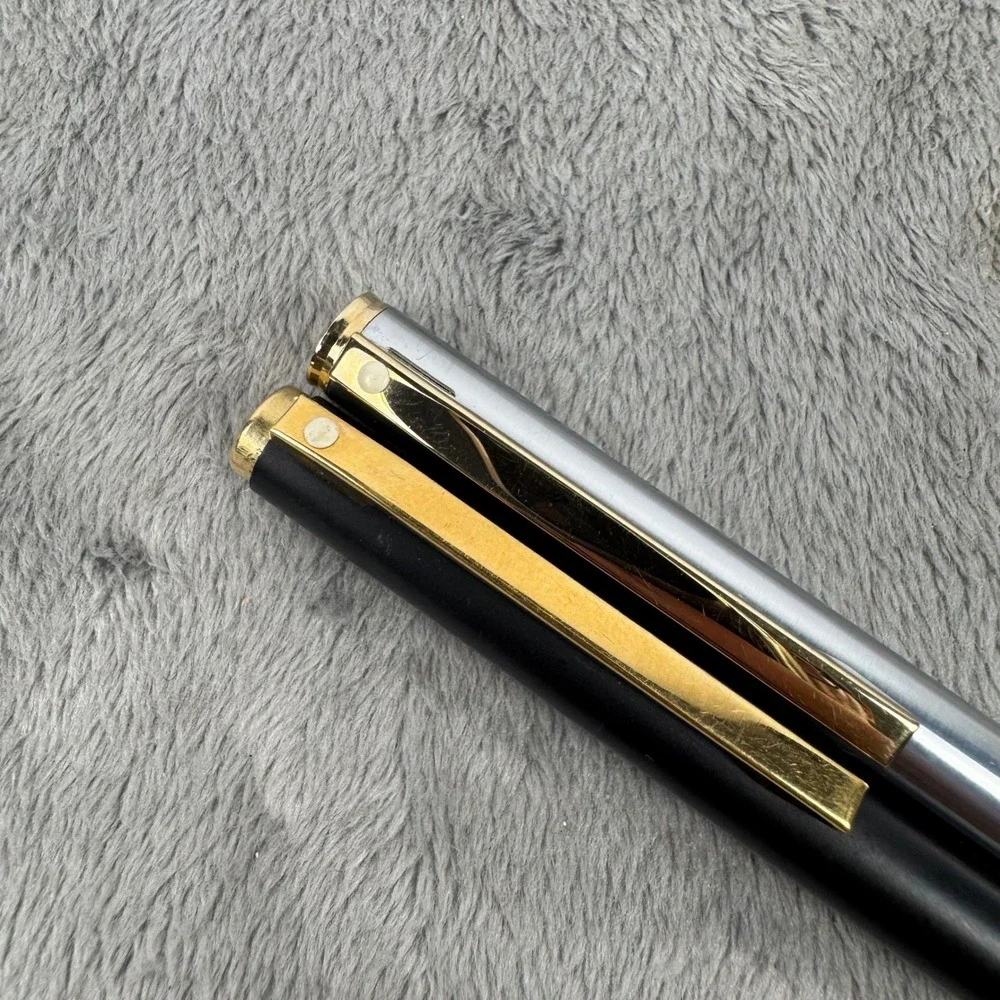 Sheaffer Pen and Pencil Set Unisex OS Silver Black Good Vintage White Dot Trim